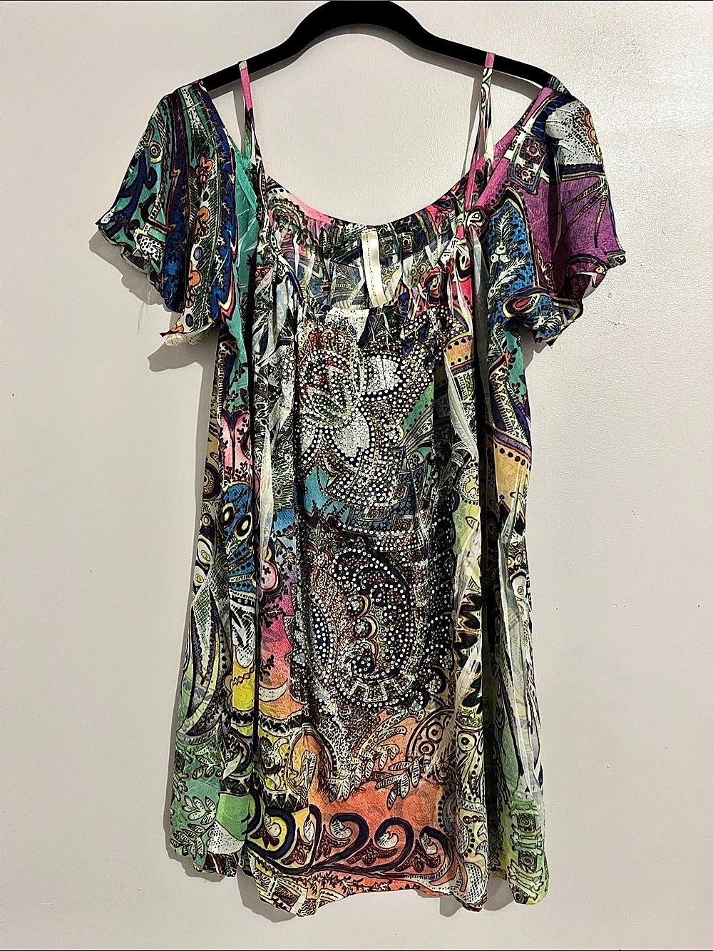 S twelve Paisley Embellished top in Multicolor Size Medium
